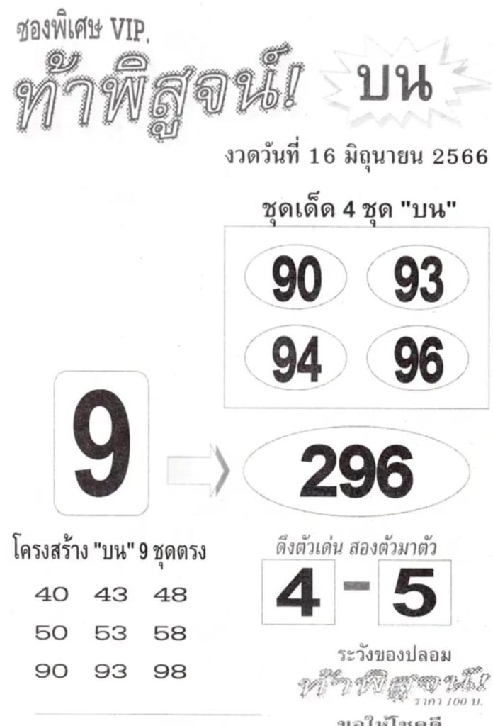 หวยท้าพิสูจน์บน